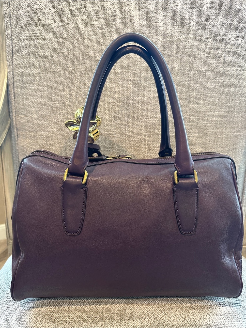 Coach Legacy Studded Haley Satchel. Plum/purple .Style 26404 - Picture 4 of 16